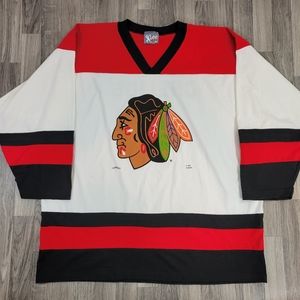 Vtg Nutmeg Chicago Blackhawks Chris Chelios Shirt